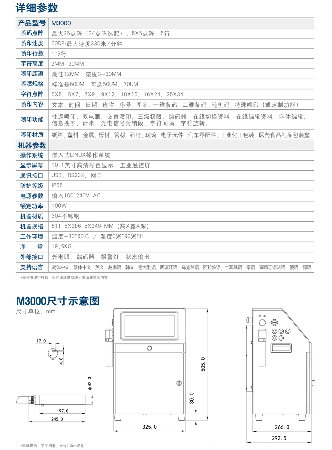 CIJ小字符点阵喷码机